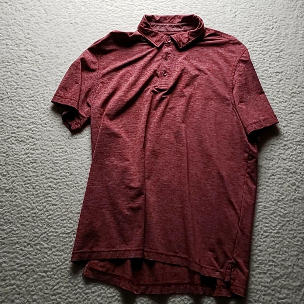 Vineyard Vines Polo Shirt Mens L Red Heathered Stretch Golf Performance Top